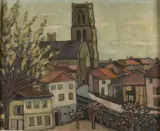 Verso Eyck, Stadsgezicht, Olieverf op paneel