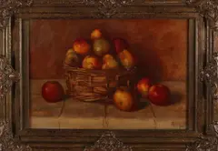 Th. Hekker, Stilleven met mand appels, 1933, Olieverf op linnen