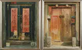 2x Chung Giang, Deurportalen, Olieverf op linnen