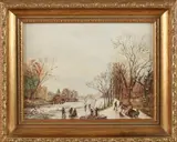 D. Kruis, Hollands wintergezicht, Olieverf op linnen
