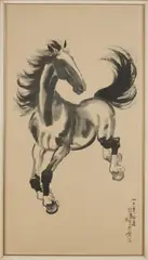 Chinese School, Paard, Lithografie op papier