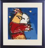 Herman Brood, De kus, Lithografie op katoen