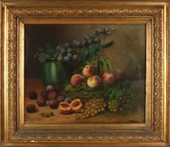 L. Hubert, Stilleven vaas en fruit
