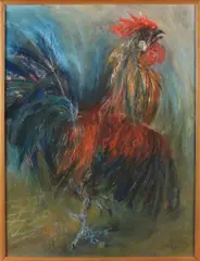Piet Klaasse, Haan, Pastel op papier