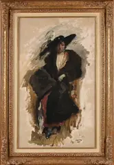 Marius Bauer, Portret Mata Hari, Olieverf op karton