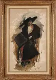 Marius Bauer, Portret Mata Hari, Olieverf op karton