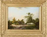 Bruno van Straaten, Romantisch landschap, Olieverf op paneel