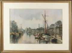 Hendrik Wilhelm Paradys, Buitenhavenweg Schiedam, Pastel op papier