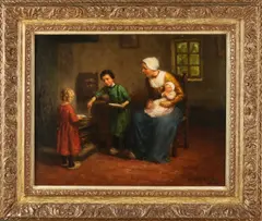 H. Heyligers, Boeren familie in interieur