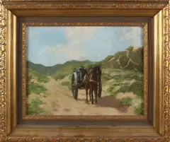 Jacob E. Paans, Paardenkar in de duinen, Olieverf op paneel