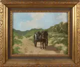 Jacob E. Paans, Paardenkar in de duinen, Olieverf op paneel