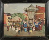 E. Sermon, Kermis, Olieverf op linnen