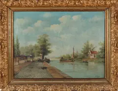 W. Voorendt, Hollands riviergezicht, 1903, Olieverf op linnen