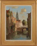 W. Markensteijn & A. Knikker, Stadsgracht, Olieverf op linnen