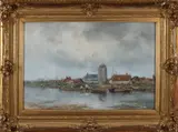Willem Cornelis Rip, Hollands havengezicht, Aquarel op papier