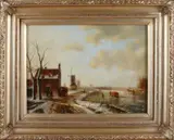 K. Bender, Hollands ijsgezicht, Olieverf op paneel