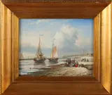 H. Balman, Hollands strandgezicht, Olieverf op paneel