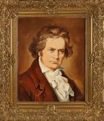 Henk ten Bos, Portret Beethoven, Olieverf op linnen