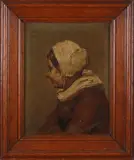 C.J. Addicks, boerenvrouw, 1896, Olieverf op paneel