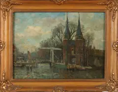 J.J. van der Stap, Hollands havengezicht, Olieverf op paneel