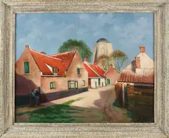Gideon van Eck, Dorpsgezicht in Zeeland, Olieverf op linnen