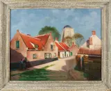 Gideon van Eck, Dorpsgezicht in Zeeland, Olieverf op linnen
