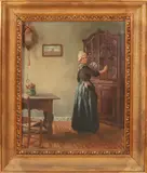 J. Thisova, Fries interieur, 1923, Olieverf op linnen