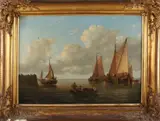J. Emmerik, Havenmonding, Olieverf op linnen
