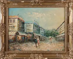 John Bevort, Stadsgezicht Parijs, Olieverf op linnen