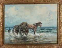 Bert Henri Bolink, Strandgezicht, Aquarel op papier