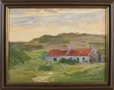 H. Lasch, Huis in de duinen, Olieverf op linnen