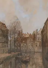 Herman C.A. Paradies, 't Groenendaal Rotterdam, Aquarel op papier