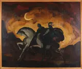 Ongesigneerd? Circa, Ridders te paard, Olieverf op linnen