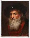 P.H. Topalski, Portret Joodse man met hoofdbedekking, Olieverf op linnen