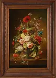 Monogram F.H.J. 79, Vaas met bloemen, Olieverf op linnen