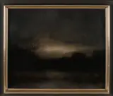 A.H. Koster, Landschap bij nacht, Olieverf op linnen