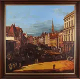 F. Weber, Stadsgezicht, Olieverf op linnen