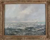 Cornelis de Bruin, Zeegezicht met meeuwen, Olieverf op linnen