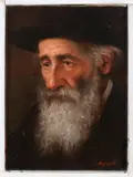 P.H. Topalski, Portret Joodse man met hoed, Olieverf op linnen