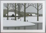 Litho Klaas Bernink, Boerderijen in de sneeuw, Litho Klaas Bernink, 1981