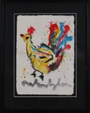 Spetter kip by Anton Heyboer, Plakkaatverf op papier, sold Jun 2019