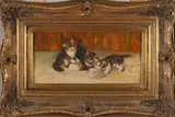 Monogram Z.W., Drie kittens, Olieverf op paneel