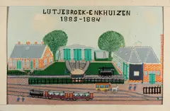 P. Hagoort, West-Friese stoomtrein, Olieverf op paneel