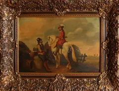 J. de Bondt, Edelman te paard, Olieverf op paneel