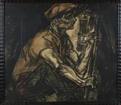 Jan Toorop, Mijnwerker met carbidlamp, Lithografie