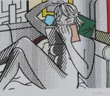 Roy Lichtenstein, Boek lezende vrouw, Lithografie op papier