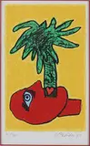 Corneille '91, Man met palm, Lithografie op papier
