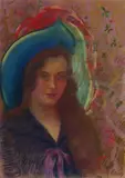 J. Maris?, Damesportret, Pastel op papier