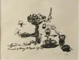 Lovis Corinth, Im Haus bei Thiele, Lithografie op papier