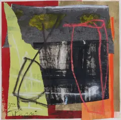 Bep Toscani, Abstracte compositie, Gemengde techniek op papier